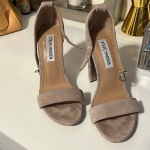 Tan suede heels
